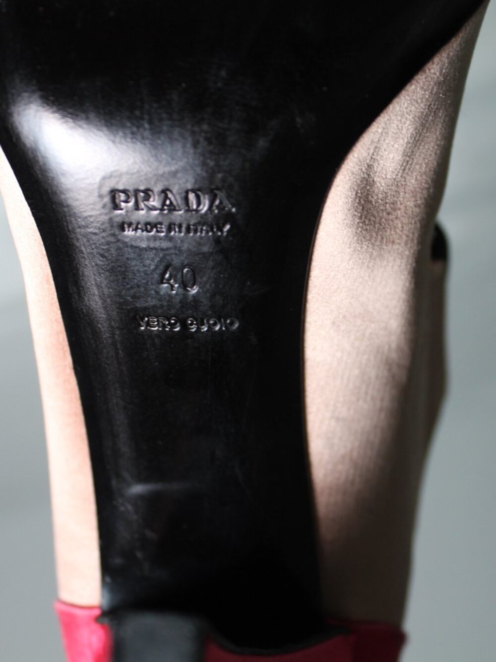 PRADA Satin Colorblocked Mary Jane Heels Pumps Stretch Band 40 - Picture 5 of 10